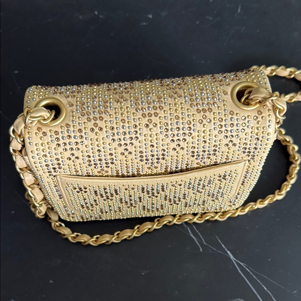 *RARE* 2025 Chanel Gold Mini Flap Bag - Gold Sparkle - Picture 13 of 16